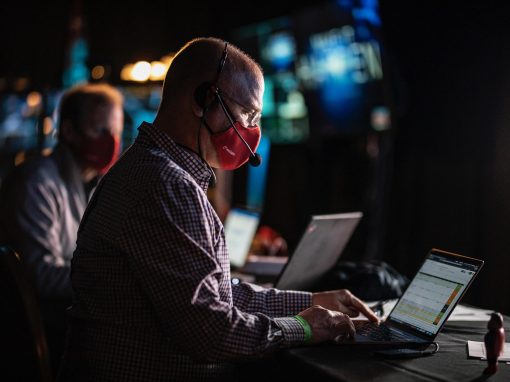 man in red mask